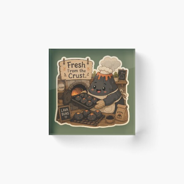 Item preview, Fresh From the Crust Funny Volcano Bakery Kawaii designed and sold by SimplePoDesign.
