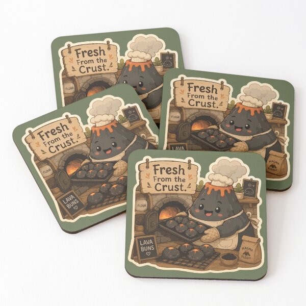 Item preview, Fresh From the Crust Funny Volcano Bakery Kawaii designed and sold by SimplePoDesign.