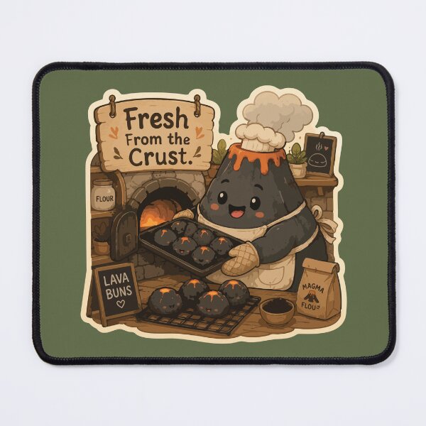 Item preview, Fresh From the Crust Funny Volcano Bakery Kawaii designed and sold by SimplePoDesign.