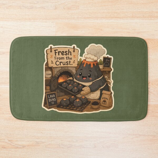 Item preview, Fresh From the Crust Funny Volcano Bakery Kawaii designed and sold by SimplePoDesign.