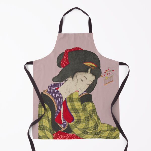 Item preview, Japanese Woman - Modern Ukiyo-e Portrait - Japandi, Dusty pink designed and sold by Black Swallow.