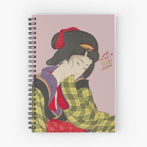 Item preview, Japanese Woman - Modern Ukiyo-e Portrait - Japandi, Dusty pink designed and sold by Black Swallow.