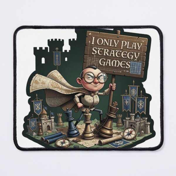 Item preview, I Only Play Strategy Games Funny Gamer Sticker designed and sold by Imaginarium of Chaos falcon88 .