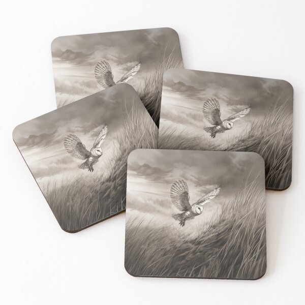 Item preview, A Barn Owl sweeping across open farmland, Birds in Motion designed and sold by CDC40.