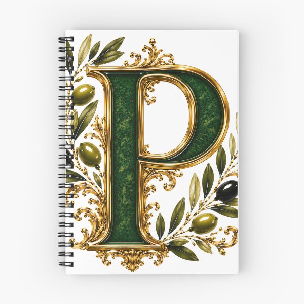 Item preview, Elegant Letter P Monogram with Olive Branches & Gold Botanical Design | Luxury Green Floral Initial designed and sold by MoodLay.