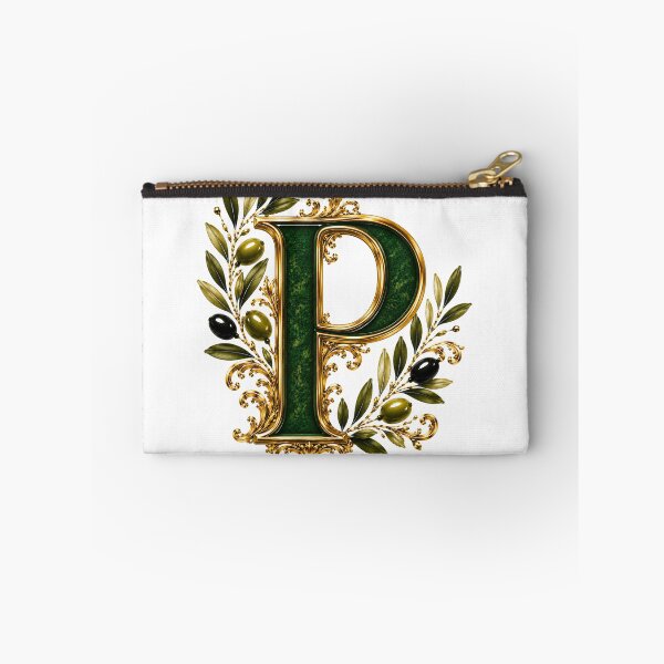 Item preview, Elegant Letter P Monogram with Olive Branches & Gold Botanical Design | Luxury Green Floral Initial designed and sold by MoodLay.