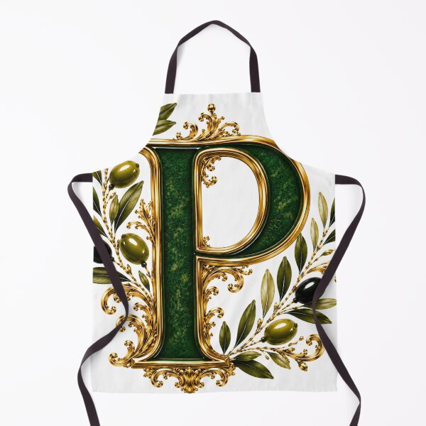 Item preview, Elegant Letter P Monogram with Olive Branches & Gold Botanical Design | Luxury Green Floral Initial designed and sold by MoodLay.