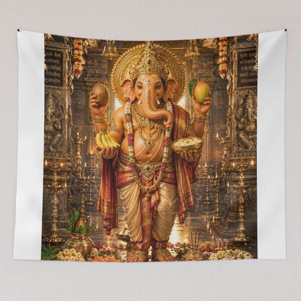 Item preview, The 32 forms of Ganapati Series-Bhakti Ganapati – The Divine Embodiment of Devotion | Museum-Quality Sacred Hindu Wall Art designed and sold by Homyar.