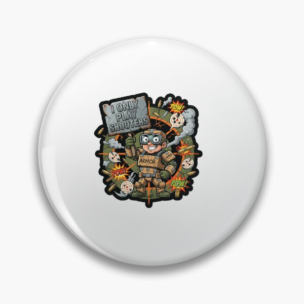 Item preview, I Only Play Shooters Funny Gamer Sticker designed and sold by Imaginarium of Chaos falcon88 .