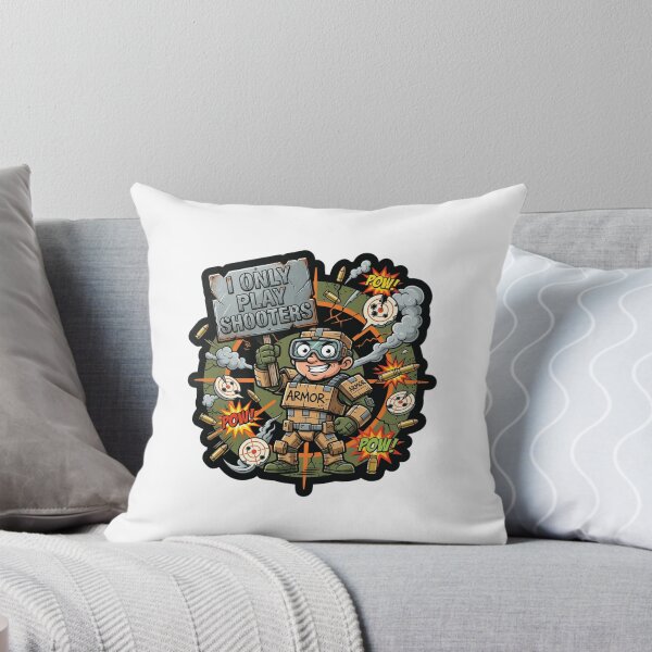 Item preview, I Only Play Shooters Funny Gamer Sticker designed and sold by Imaginarium of Chaos falcon88 .