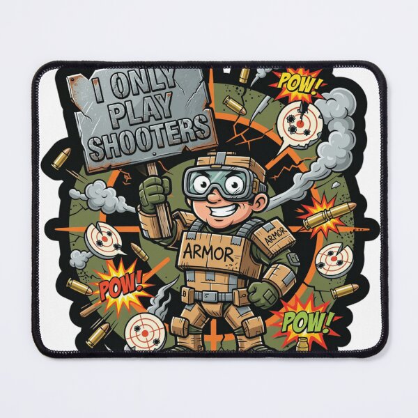 Item preview, I Only Play Shooters Funny Gamer Sticker designed and sold by Imaginarium of Chaos falcon88 .
