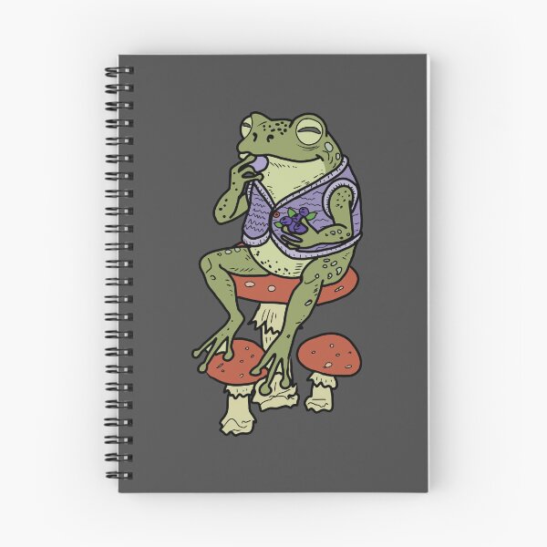 Item preview, Frog on mushrooms enjoying blueberries illustration designed and sold by LeshanArt.