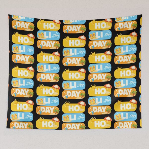 Item preview, HO LI DAY Beach Holiday Typography Design designed and sold by TeeTimeTreasure.