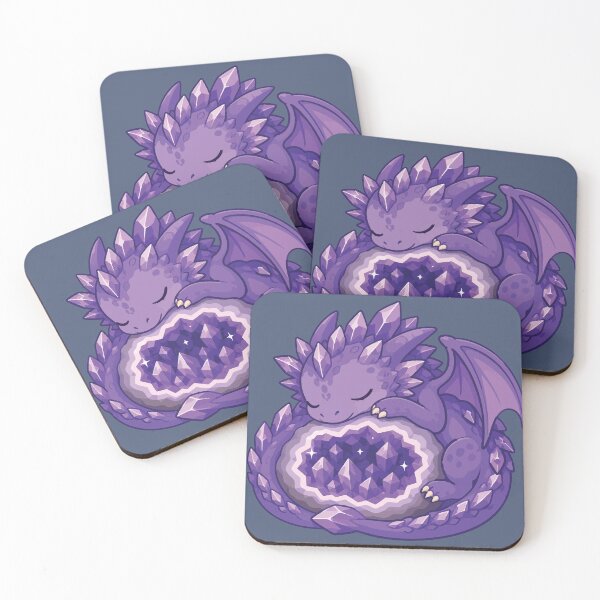 Item preview, Sleeping Amethyst Crystal Dragon Cute Fantasy designed and sold by SimplePoDesign.