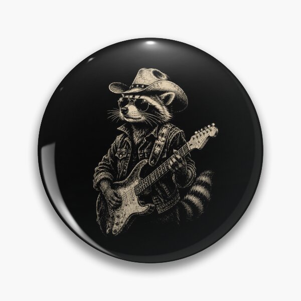 Item preview, Funny Cowboy Raccoon Playing Guitar Distressed Retro Western designed and sold by Moizento.