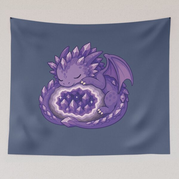 Item preview, Sleeping Amethyst Crystal Dragon Cute Fantasy designed and sold by SimplePoDesign.