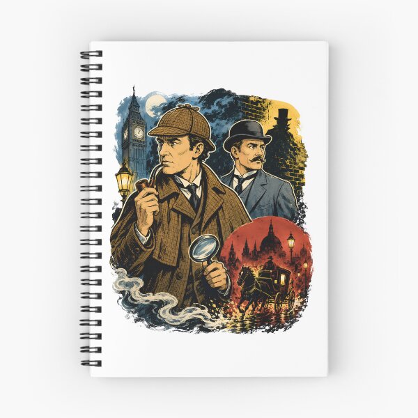 Item preview, Sherlock Holmes and Dr Watson London Detective Graphic Art designed and sold by Fenay Designs.