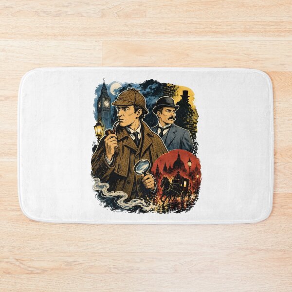 Item preview, Sherlock Holmes and Dr Watson London Detective Graphic Art designed and sold by Fenay Designs.