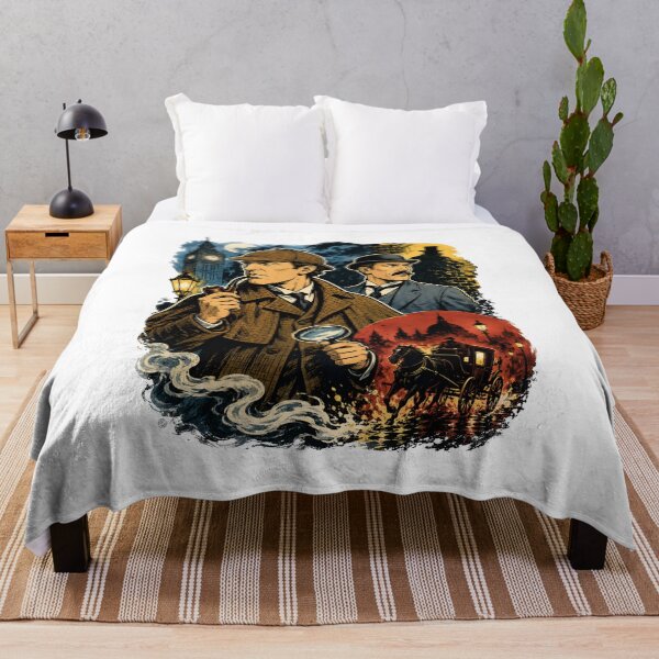 Item preview, Sherlock Holmes and Dr Watson London Detective Graphic Art designed and sold by Fenay Designs.