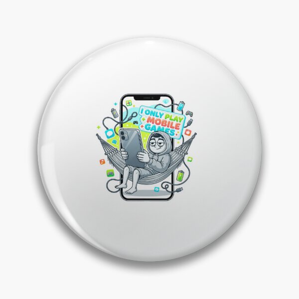 Item preview, I Only Play Mobile Games Funny Sticker designed and sold by Imaginarium of Chaos falcon88 .
