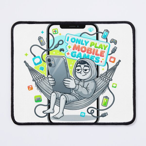 Item preview, I Only Play Mobile Games Funny Sticker designed and sold by Imaginarium of Chaos falcon88 .