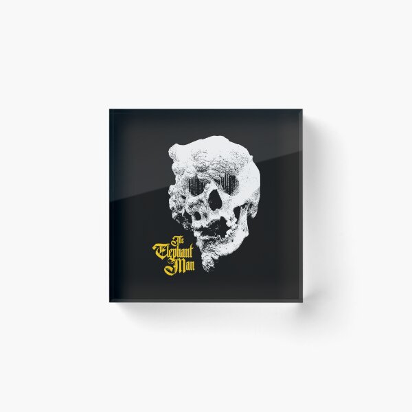 Item preview, White Silhouette Skull Head Yellow Typography designed and sold by MosiqueUnique.