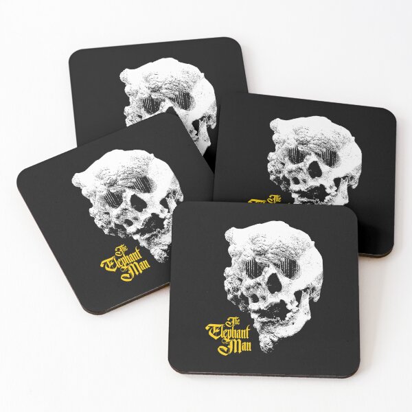 Item preview, White Silhouette Skull Head Yellow Typography designed and sold by MosiqueUnique.