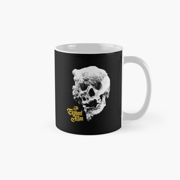 Item preview, White Silhouette Skull Head Yellow Typography designed and sold by MosiqueUnique.