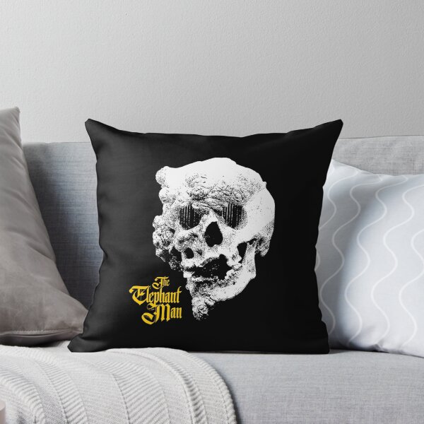 Item preview, White Silhouette Skull Head Yellow Typography designed and sold by MosiqueUnique.
