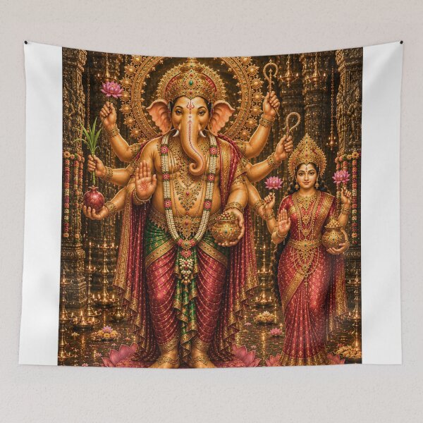 Item preview, The 32 forms of Ganapati Series-Lakshmi Ganapati – The Divine Bestower of Prosperity | Museum-Quality Hindu Temple Art designed and sold by Homyar.