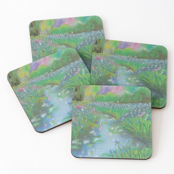 Item preview, Impressionist Water Lily Pond Pastel Landscap designed and sold by nuriart.