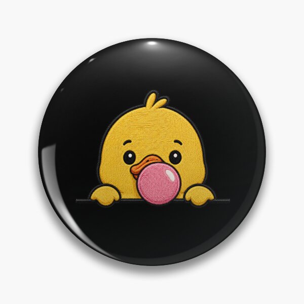 Item preview, Cute Peeking Duck Blowing Bubble Gum Embroidery Patch designed and sold by ColorSplash123.