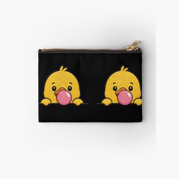 Item preview, Cute Peeking Duck Blowing Bubble Gum Embroidery Patch designed and sold by ColorSplash123.