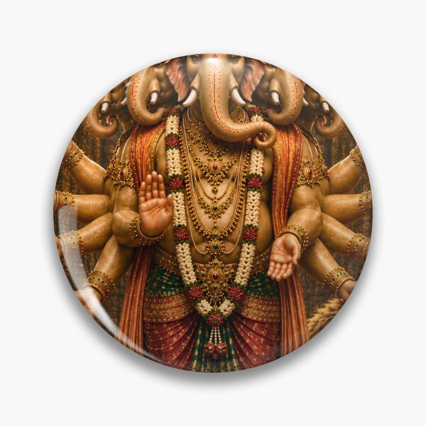 Item preview, The 32 forms of Ganapati Series-Heramba Ganapati – The Five-Faced Protector | Museum-Quality Sacred Hindu Wall Art designed and sold by Homyar.