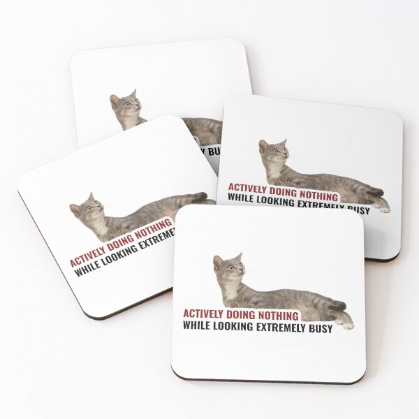Item preview, Actively Doing Nothing Funny Cat Corporate Sticker designed and sold by StikerChuns.