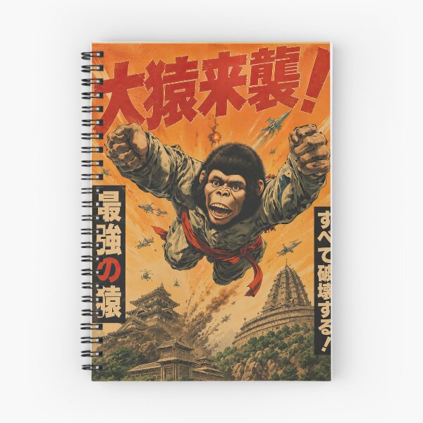 Item preview, Giant Ape Attack | Retro Japanese Kaiju Movie Poster designed and sold by obstinator.