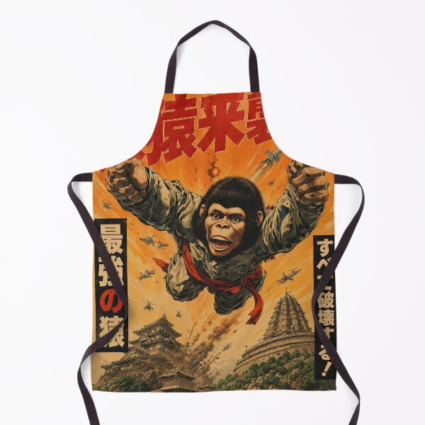 Item preview, Giant Ape Attack | Retro Japanese Kaiju Movie Poster designed and sold by obstinator.