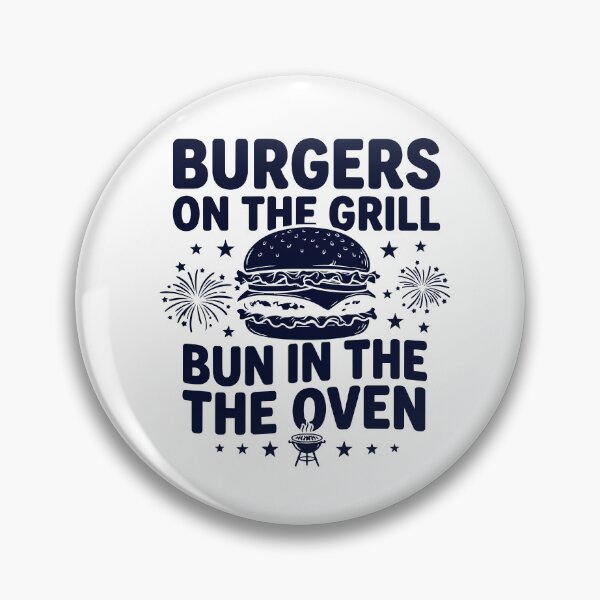 Item preview, of Burgers On The Grill Bun In The Oven Pregnancy Reveal Motherhood Pink & Blue new mother designed and sold by BornBorn.