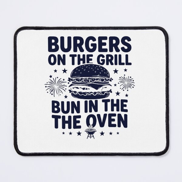Item preview, of Burgers On The Grill Bun In The Oven Pregnancy Reveal Motherhood Pink & Blue new mother designed and sold by BornBorn.