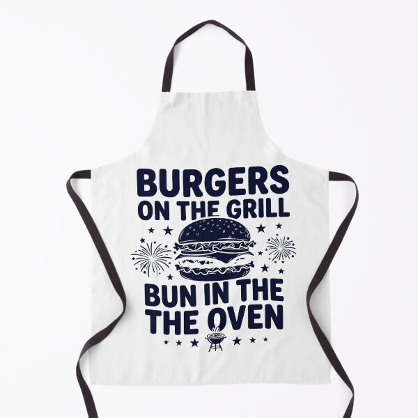 Item preview, of Burgers On The Grill Bun In The Oven Pregnancy Reveal Motherhood Pink & Blue new mother designed and sold by BornBorn.