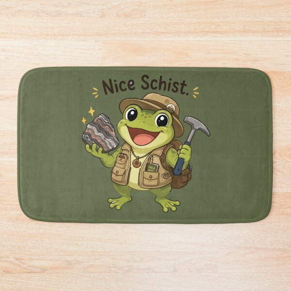 Item preview, Nice Schist Funny Frog Geology Pun Kawaii designed and sold by SimplePoDesign.