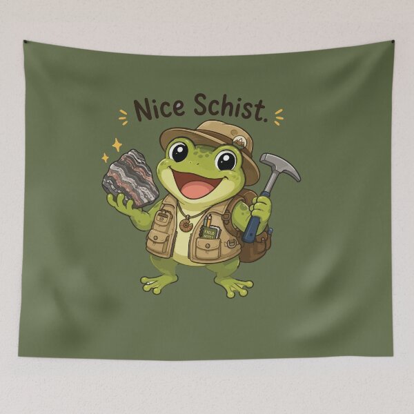 Item preview, Nice Schist Funny Frog Geology Pun Kawaii designed and sold by SimplePoDesign.