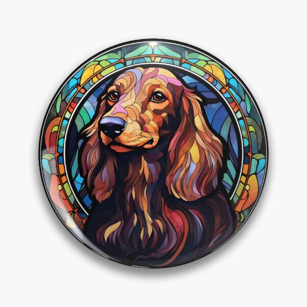 Item preview, Long Haired Dachshund Dog Stained Glass Leadlight Artistic Design Mom Dad designed and sold by rafaeltto.
