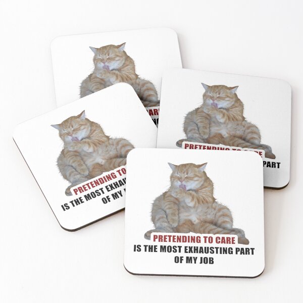 Item preview, Pretending To Care Exhausting Job Funny Cat Sticker designed and sold by StikerChuns.