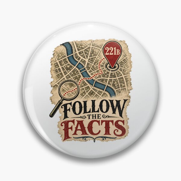 Item preview, Follow the Facts Sherlock Holmes 221B London Map Art designed and sold by Fenay Designs.