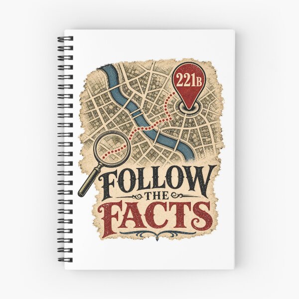 Item preview, Follow the Facts Sherlock Holmes 221B London Map Art designed and sold by Fenay Designs.