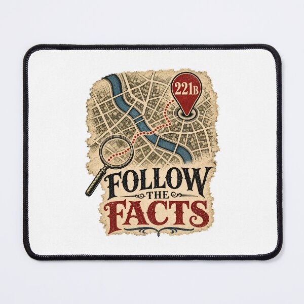 Item preview, Follow the Facts Sherlock Holmes 221B London Map Art designed and sold by Fenay Designs.