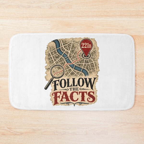 Item preview, Follow the Facts Sherlock Holmes 221B London Map Art designed and sold by Fenay Designs.