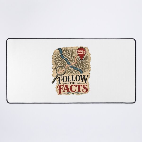 Item preview, Follow the Facts Sherlock Holmes 221B London Map Art designed and sold by Fenay Designs.