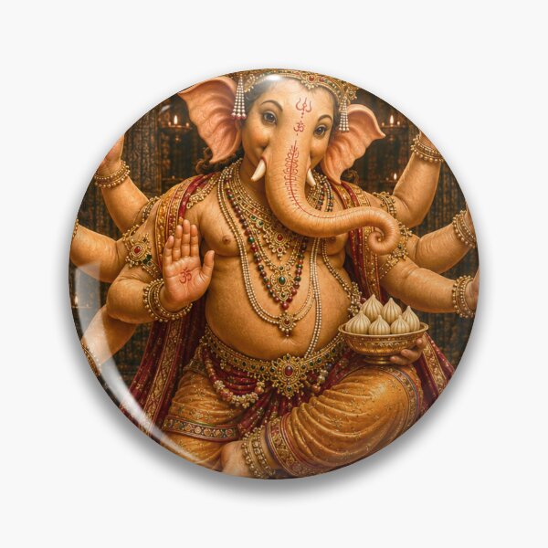 Aperçu de l'œuvre Les 32 formes de la série Ganapati - Nritya Ganapati – Le danseur cosmique divin | Art mural dévotionnel hindou de qualité muséale créée et vendue par Homyar.